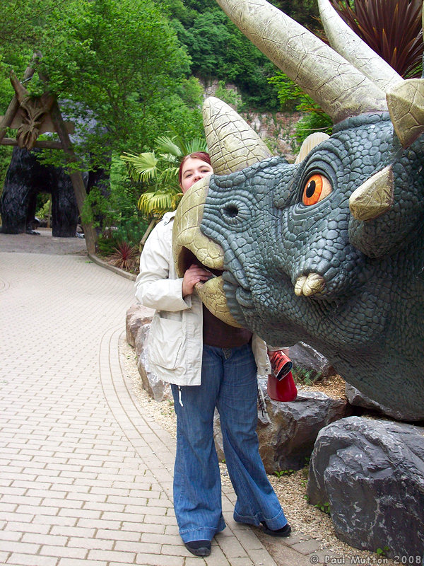 100 0465 Kate being eaten by a dinosaur